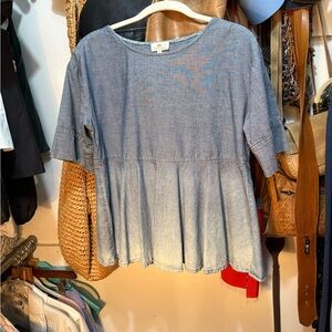 AG Adriano Goldschmied Denim Peplum top from Anthropologie